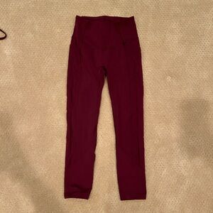 Burgundy Lululemon Leggings size 4